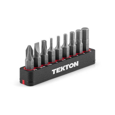 Tekton 1/4 Inch Bicycle Bit Set with Rail, 9-Piece (No. 2, 3/16 in., T25, 2-6 mm) DZZ93003